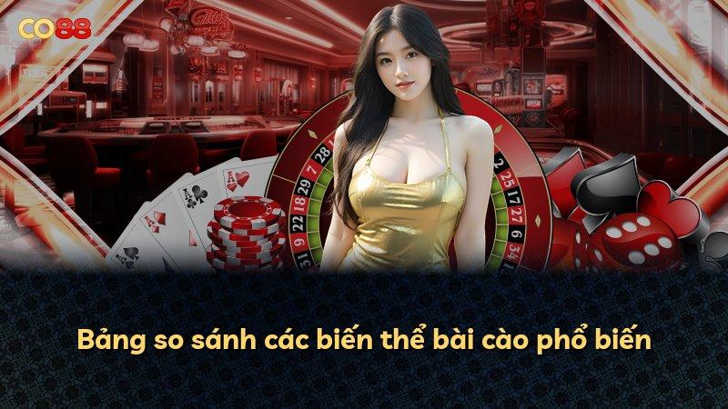 Bảng so sánh các biến thể bài cào phổ biến