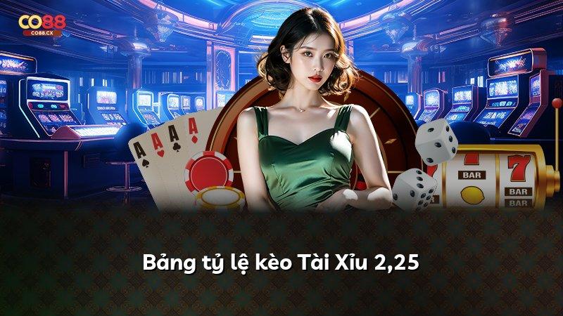 Bảng tỷ lệ kèo Tài Xỉu 2,25